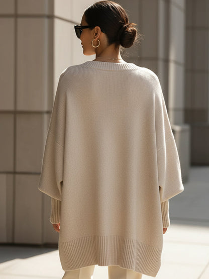 YURI | Suéter poncho oversize de punto