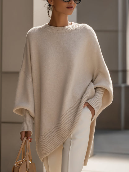 YURI | Suéter poncho oversize de punto
