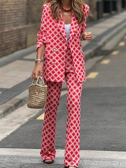 Conjunto estampado casual elegante de dos piezas