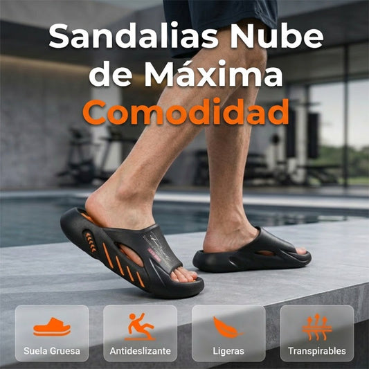 Sandalias tipo nube de suela gruesa antideslizante (UNISEX)