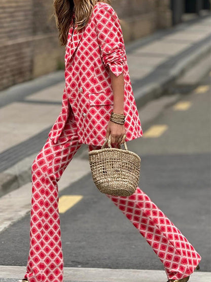 Conjunto estampado casual elegante de dos piezas