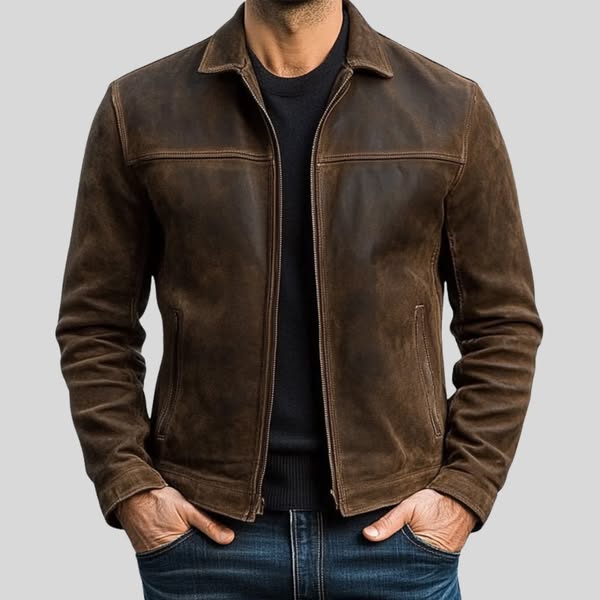 Chaqueta de Ante Solapa