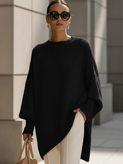 YURI | Suéter poncho oversize de punto