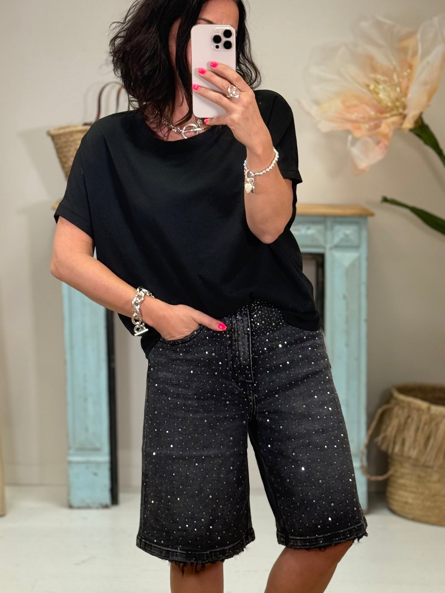 Bermuda Rhinestone Short Brillante
