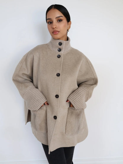 Élise™ | Abrigo Vintage de Cuello Alto de Cachemira