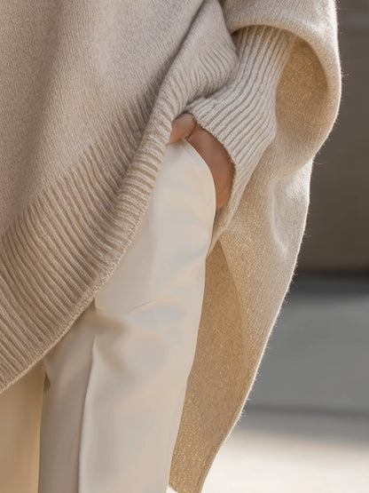 YURI | Suéter poncho oversize de punto
