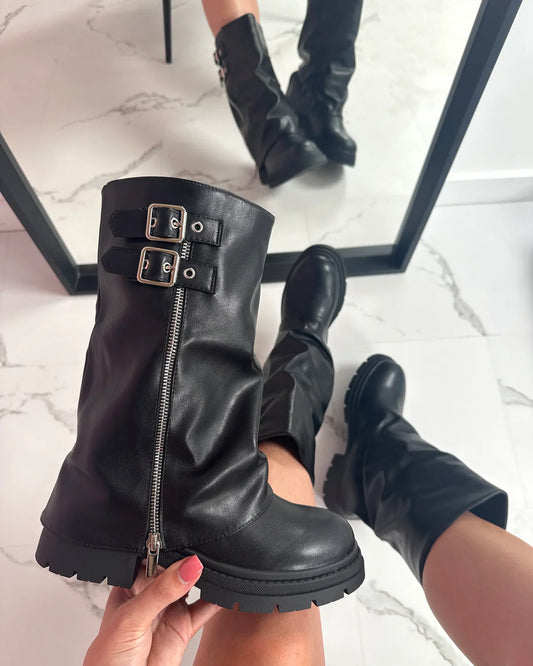 Angela - Botas con cremallera de cobertura