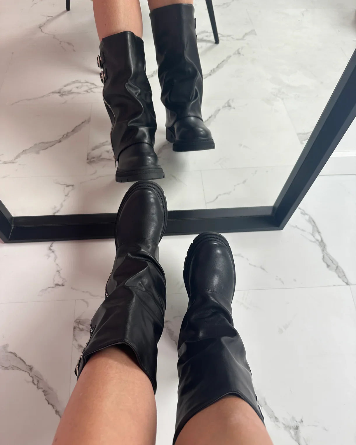 Angela - Botas con cremallera de cobertura