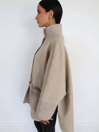 Élise™ | Abrigo Vintage de Cuello Alto de Cachemira