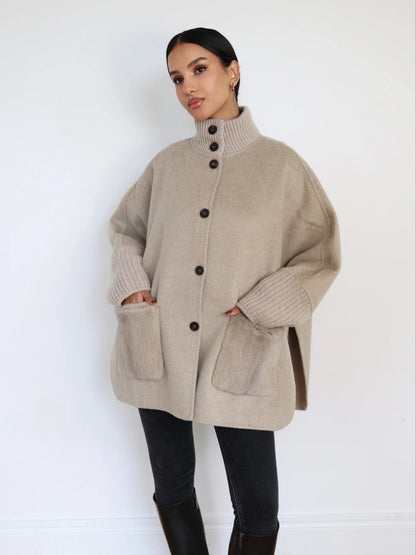 Élise™ | Abrigo Vintage de Cuello Alto de Cachemira