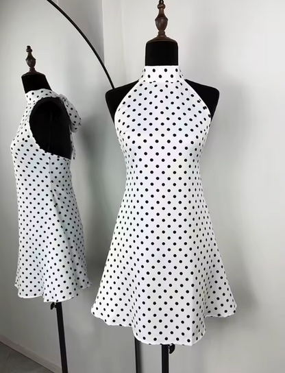 Lunea - Vestido Halter Polka Algodón y Poliéster