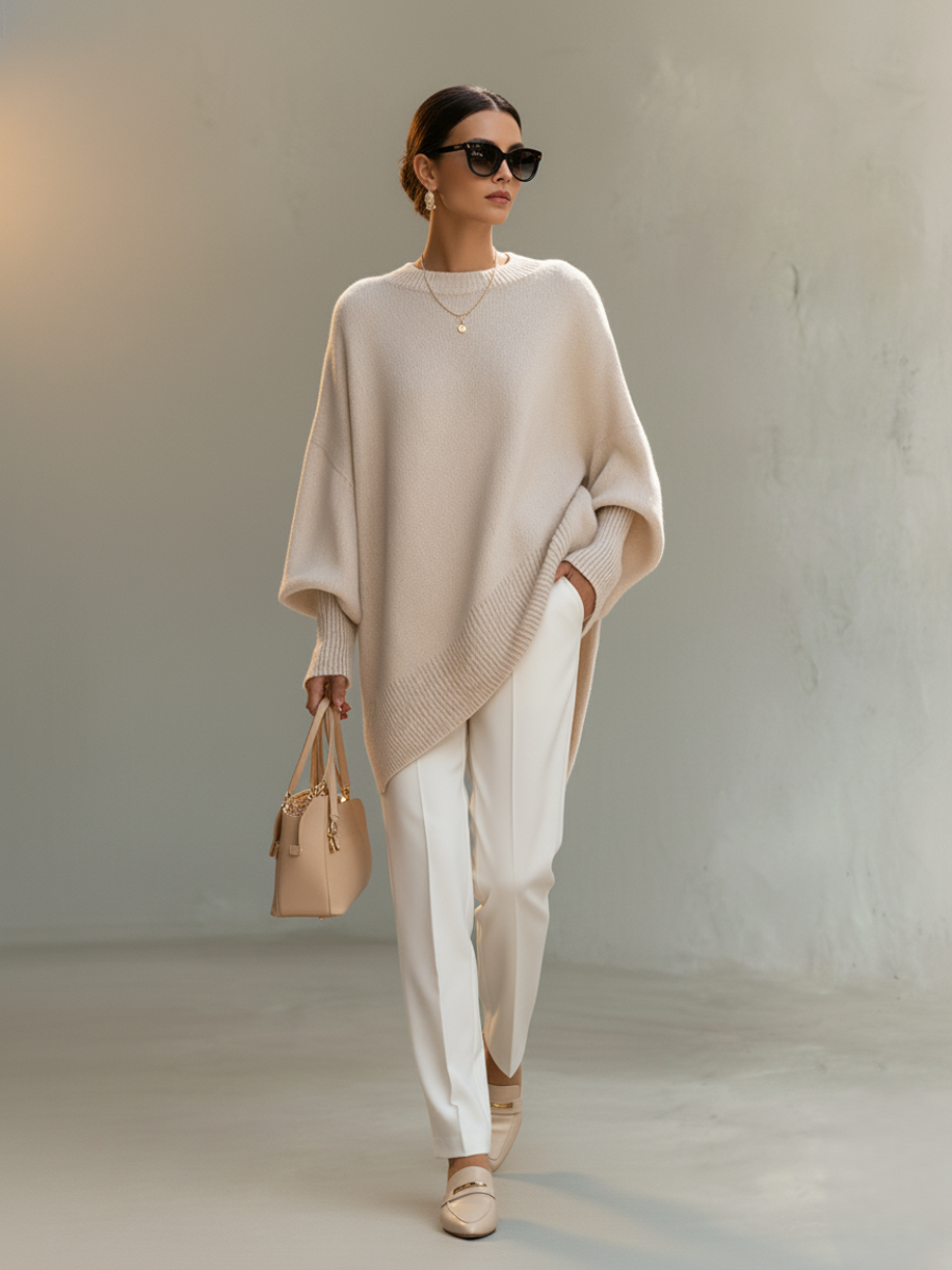 YURI | Suéter poncho oversize de punto