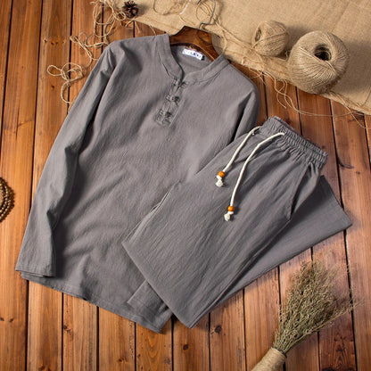 SANLÚCAR - Conjunto estilo chino de lino