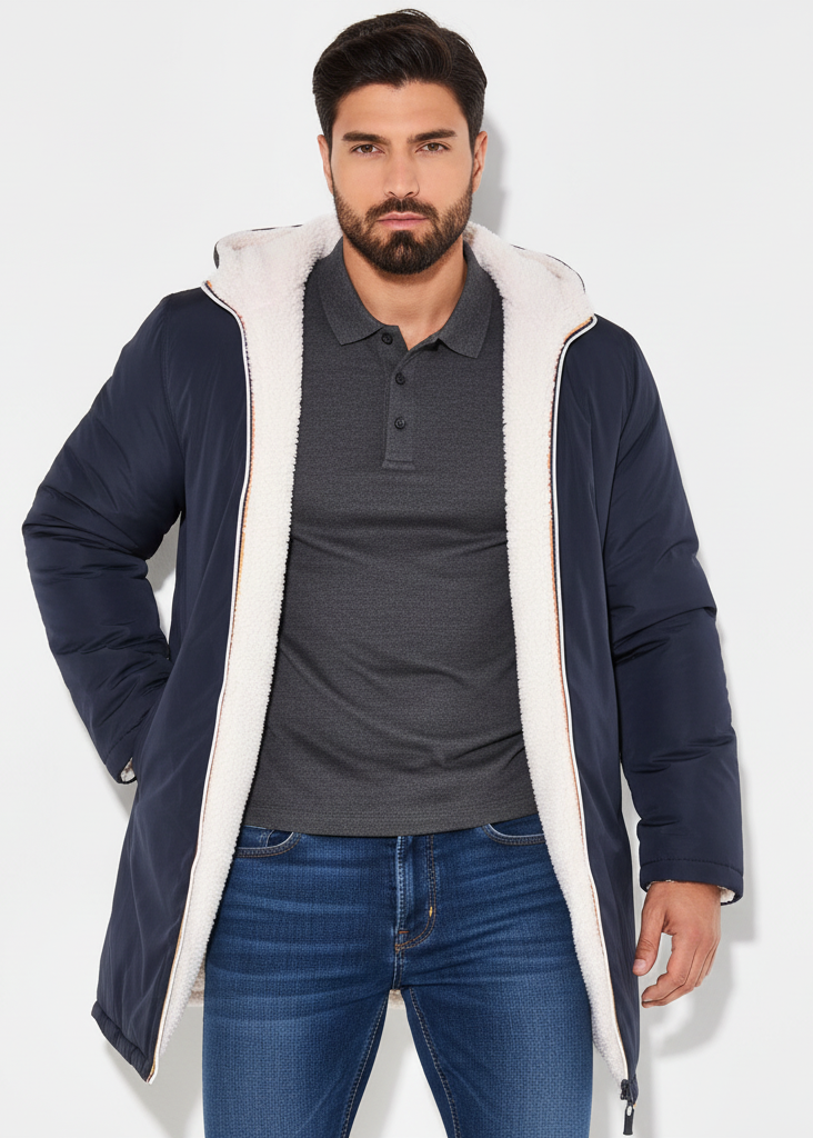 ABRIGO LARGO REVERSIBLE