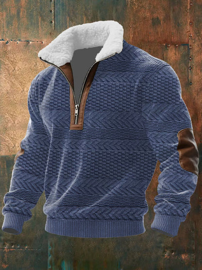 FAUSTO | JERSEY CON CREMALLERA Y CUELLO ALTO FORRADO