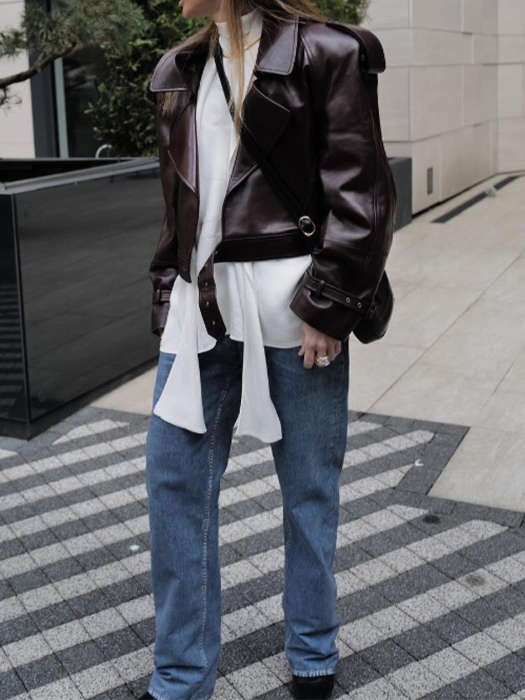 CAOS | CHAQUETA TENDENCIA BURDEOS EN CUERO VEGANO