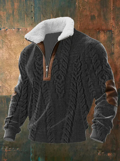 FAUSTO | JERSEY CON CREMALLERA Y CUELLO ALTO FORRADO