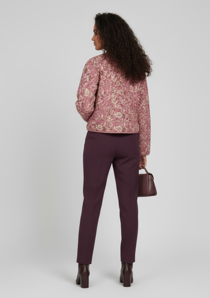 Abrigo con Estampado de Flores