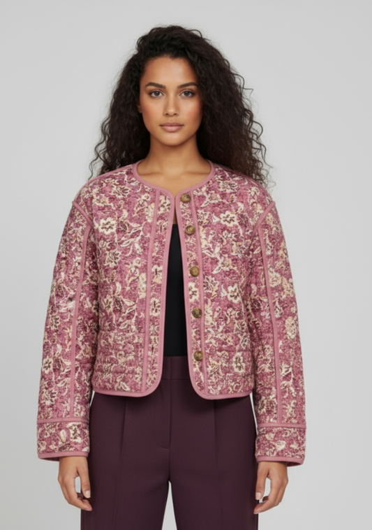 Abrigo con Estampado de Flores