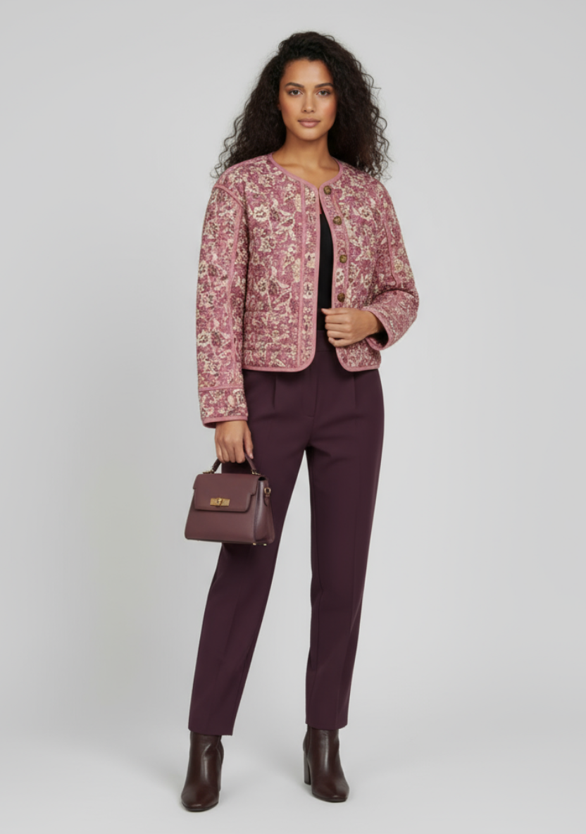 Abrigo con Estampado de Flores