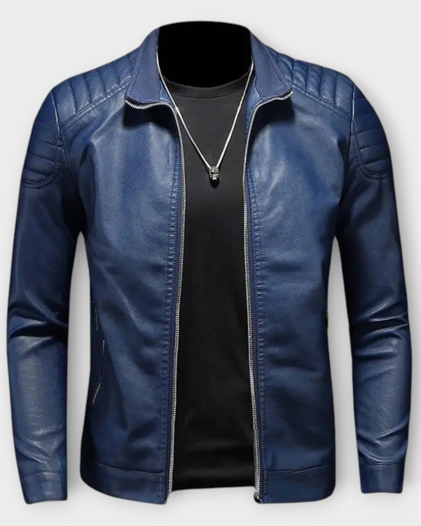 FABIÁN | Chaqueta de cuero con cuello alto