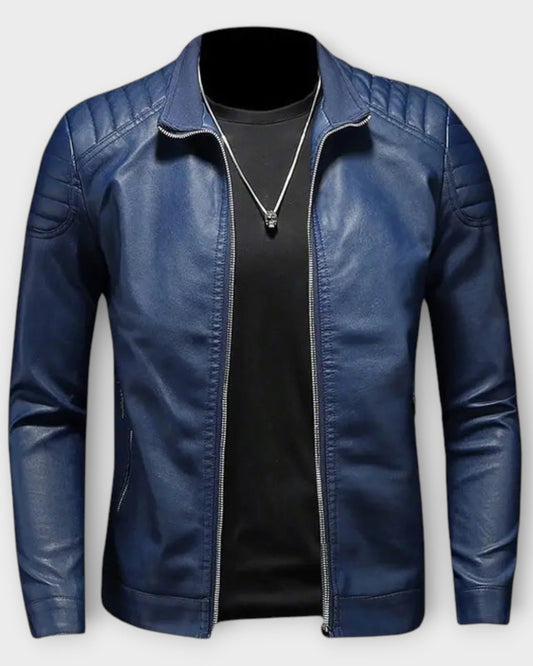 FABIÁN | Chaqueta de cuero con cuello alto