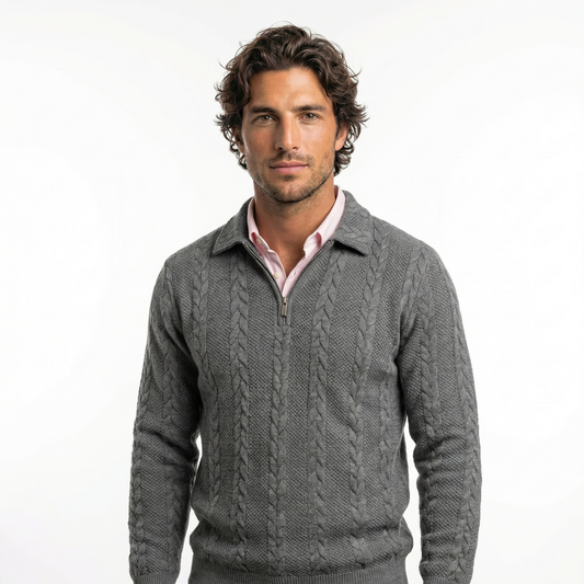 Elegante Jersey con Cremallera y Estampado – Estilo Moderno y Confort Diario