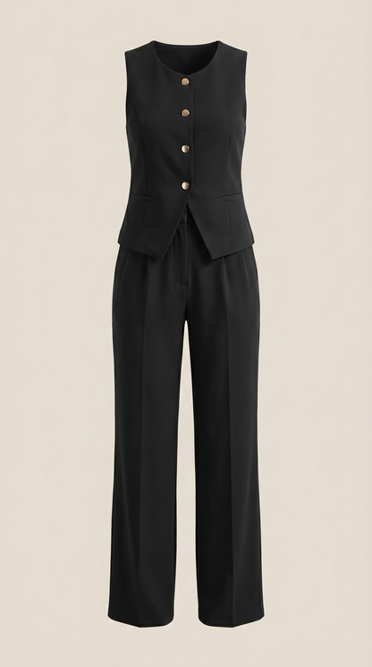 Conjunto Anita de Chaleco Entallado y Pantalón