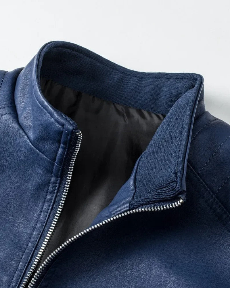 FABIÁN | Chaqueta de cuero con cuello alto