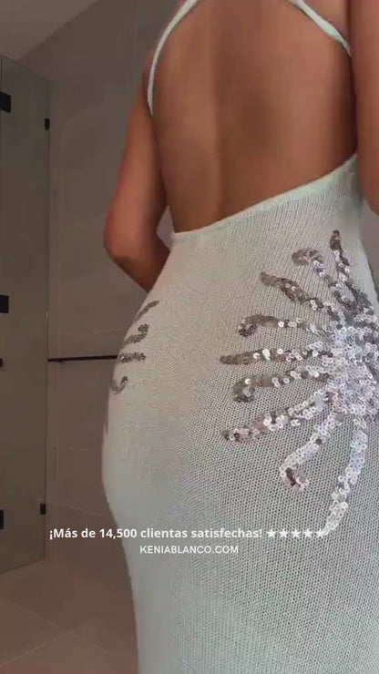 Vestido Celeste Shine