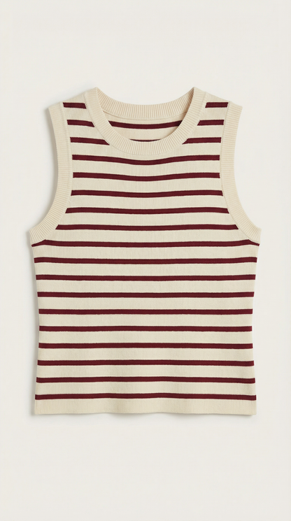 Crop Top Heloise de Punto a Rayas
