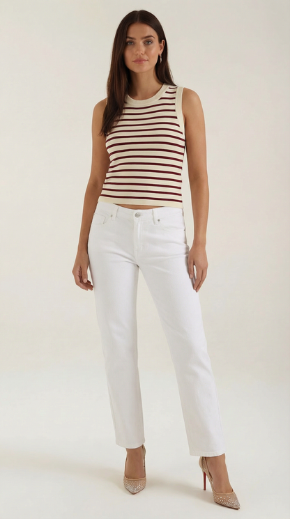 Crop Top Heloise de Punto a Rayas