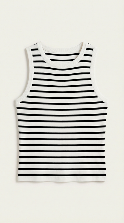 Crop Top Heloise de Punto a Rayas