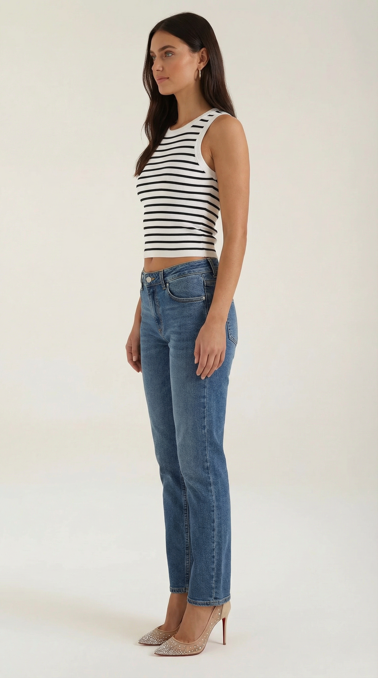 Crop Top Heloise de Punto a Rayas
