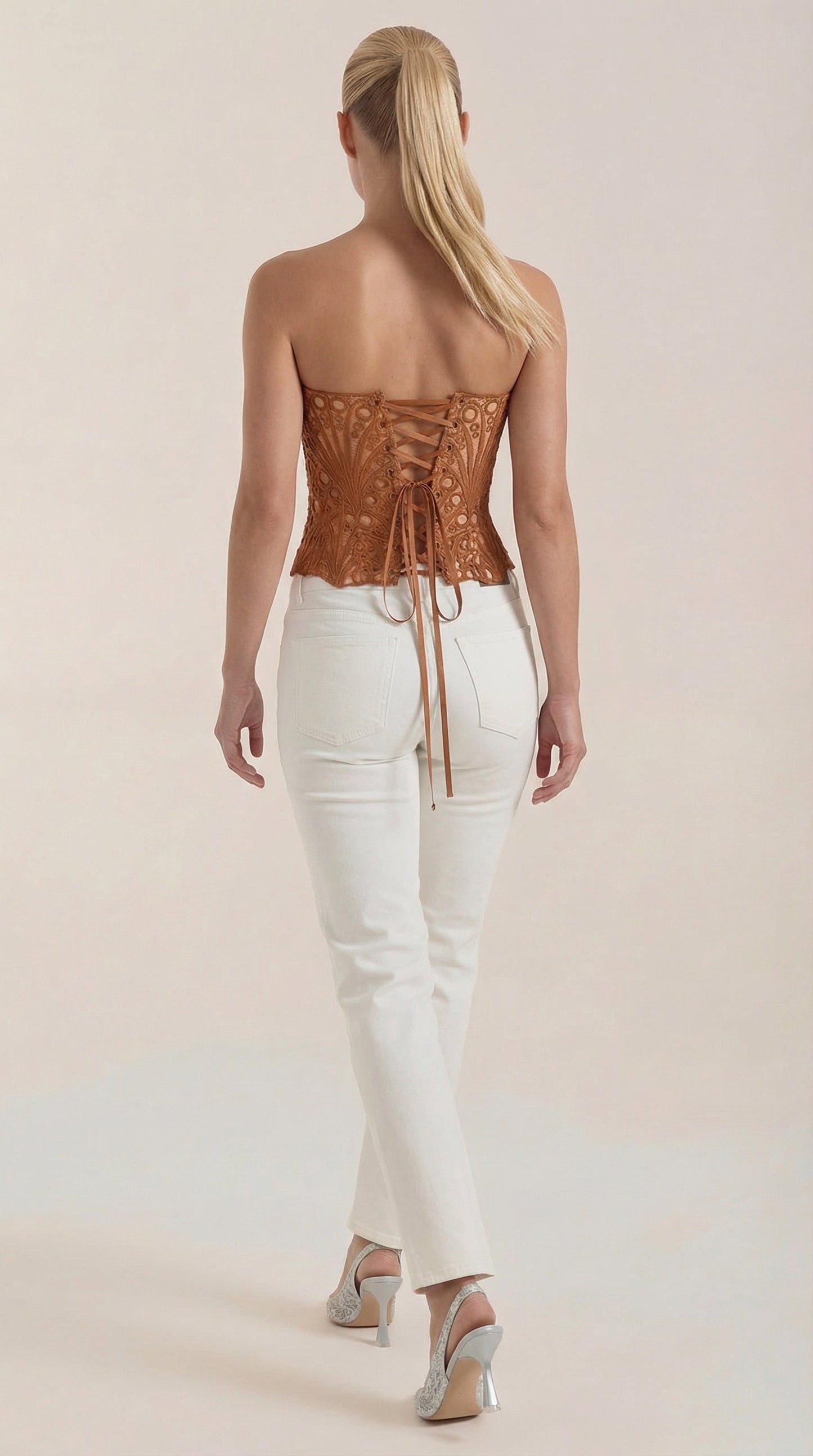 Top Corsé Robyn de Encaje sin Tirantes