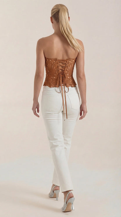 Top Corsé Robyn de Encaje sin Tirantes