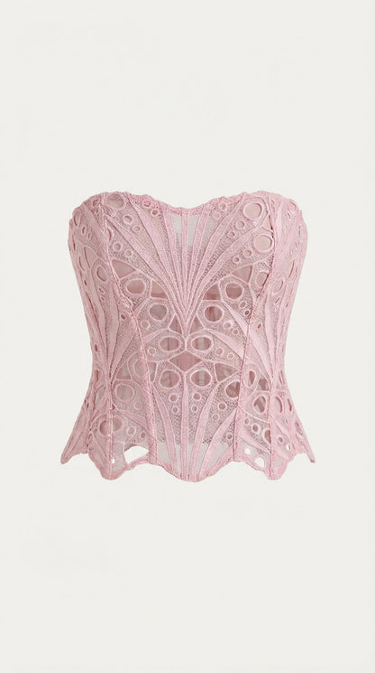 Top Corsé Robyn de Encaje sin Tirantes