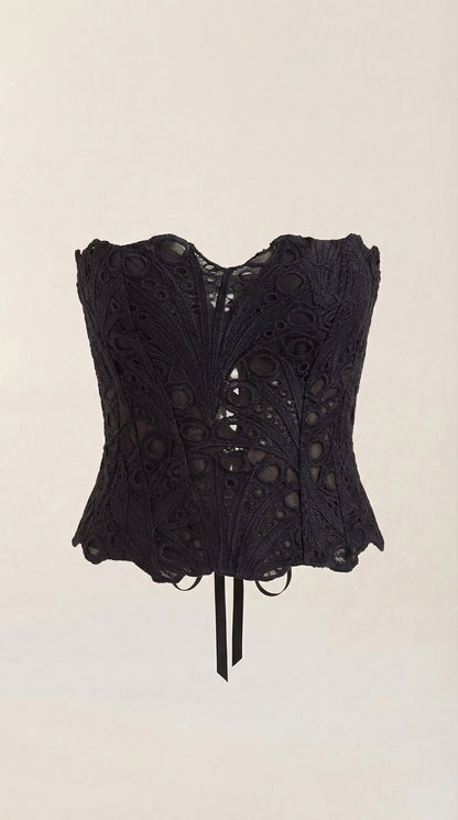 Top Corsé Robyn de Encaje sin Tirantes