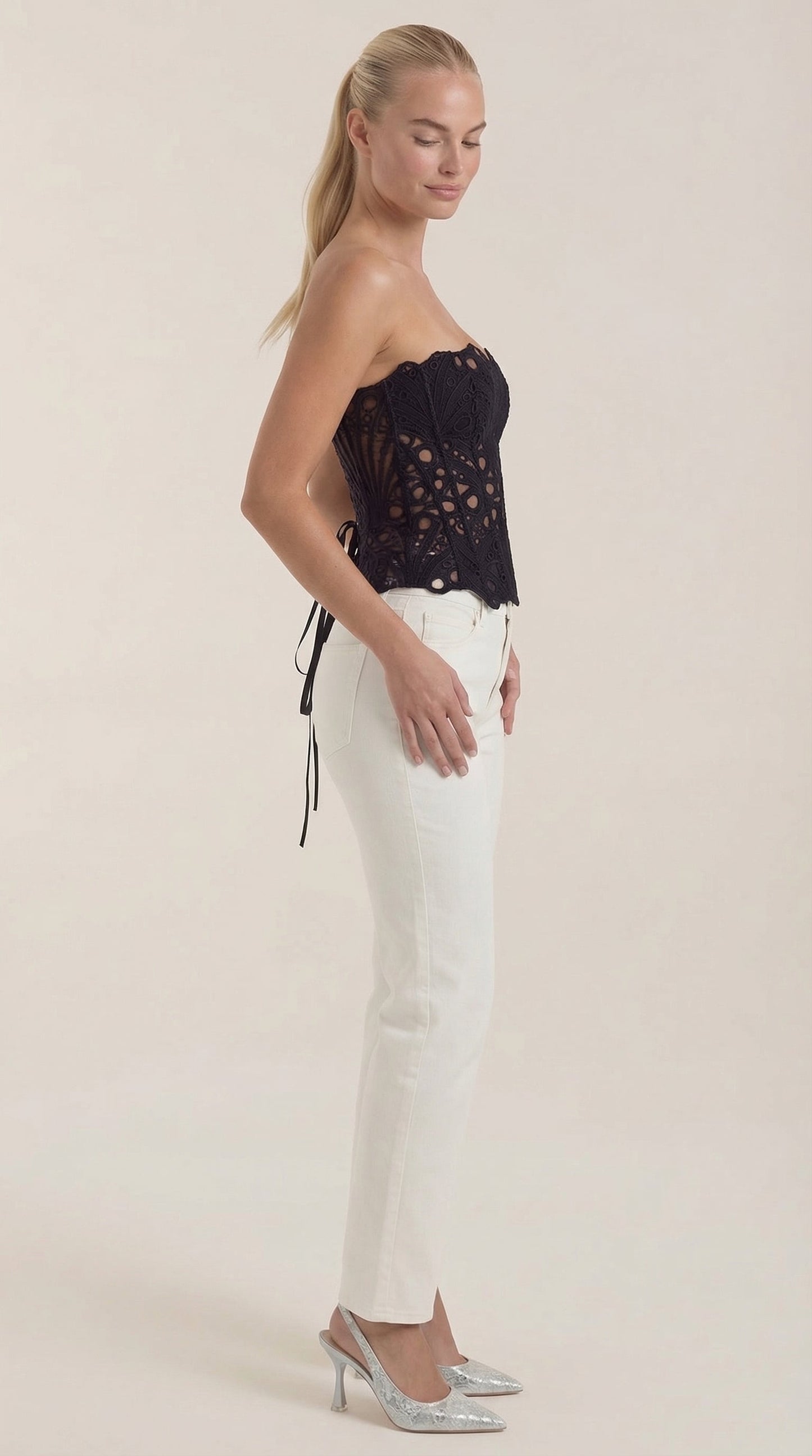 Top Corsé Robyn de Encaje sin Tirantes